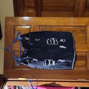 Xl denim distressed skirt